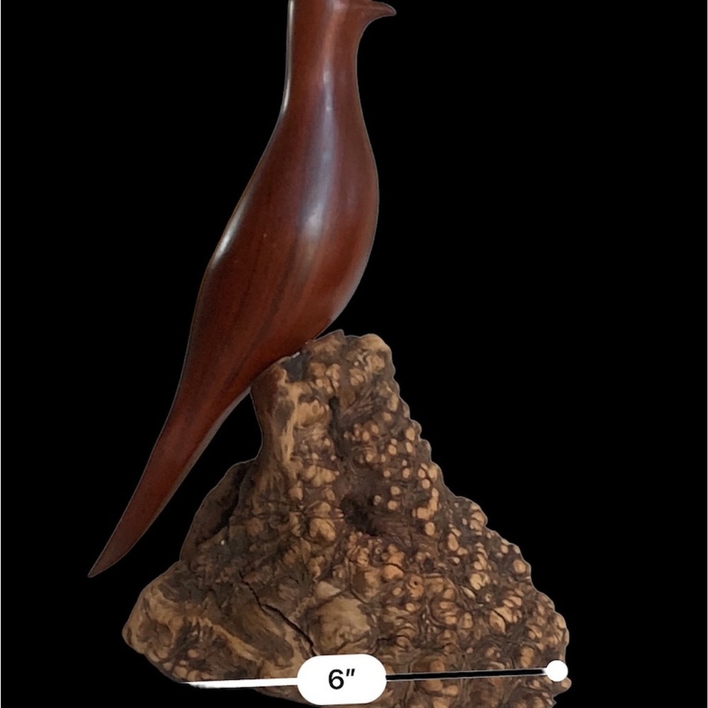 Vintage HMB Mourning Dove of Brazilian Tigerwood on Manzanita Root Burl by HMB - Picture 13 of 13